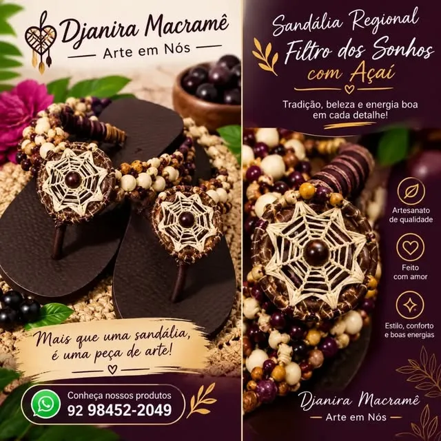 Sandália Regional Filtro dos Sonhos com Açaí