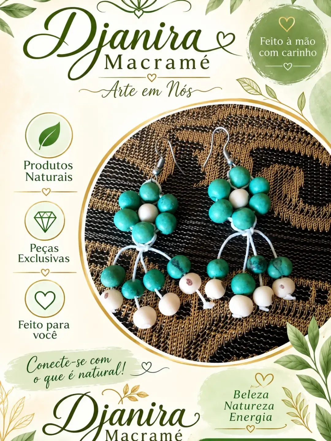 Brincos Flor de Sementes