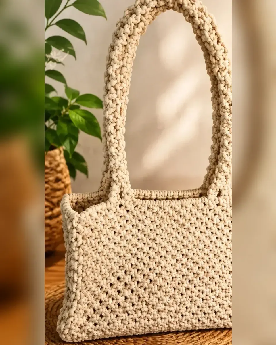 Bolsa de Macramê Natural